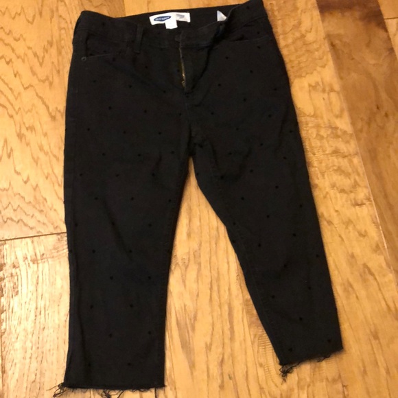 Old Navy black polka dot rockstar leggings size 6 - Picture 1 of 7